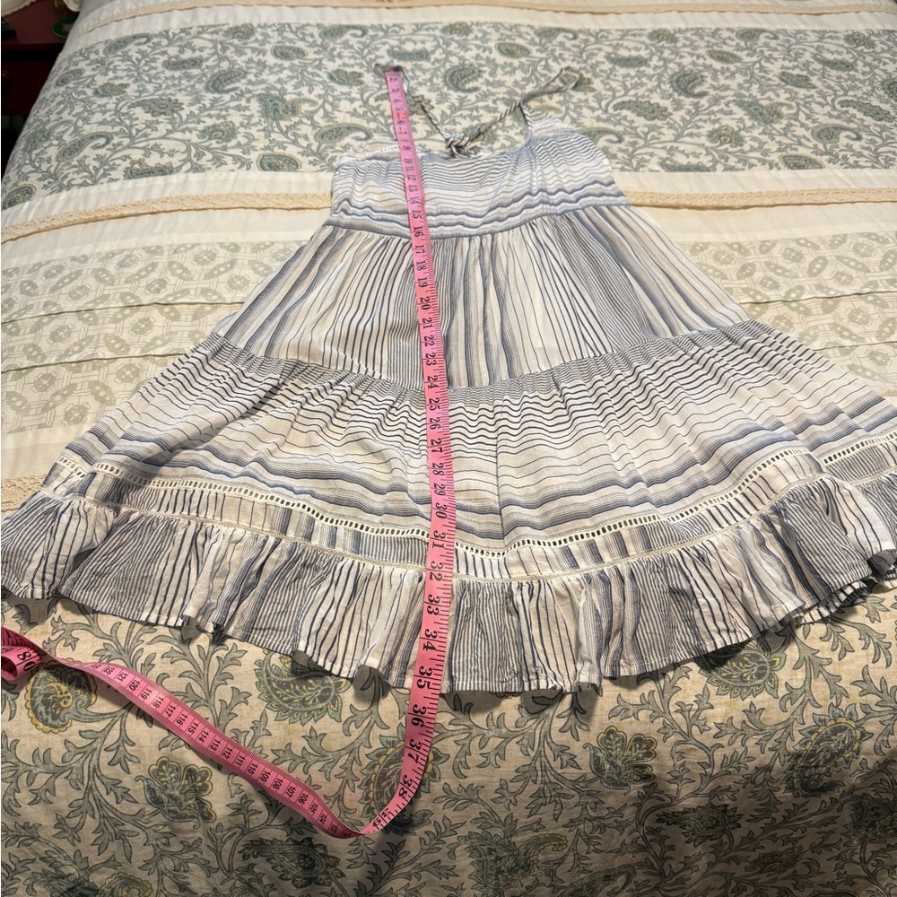 Striped Sleeveless Dress with Ruffle Hem - Picture 6 of 7
